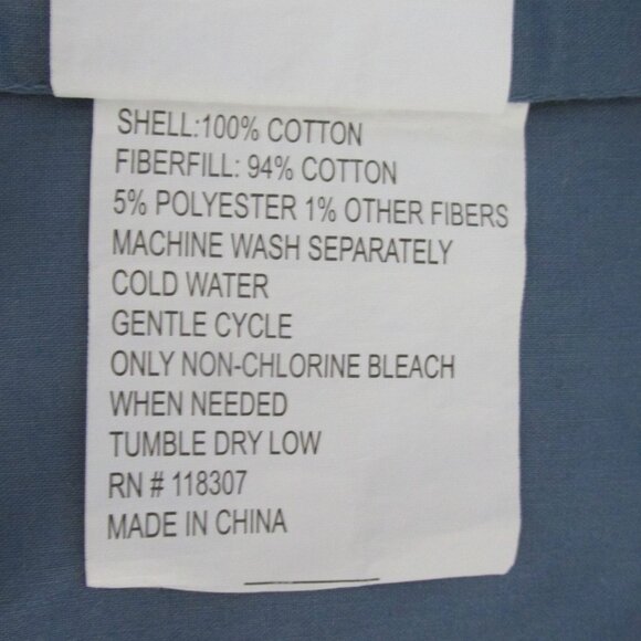 SUNBURST INTERNATIONAL BLUE SCALLOPPED QUILTED PILLOW CASE SHAM SET of 2 BED COT - Picture 8 of 8